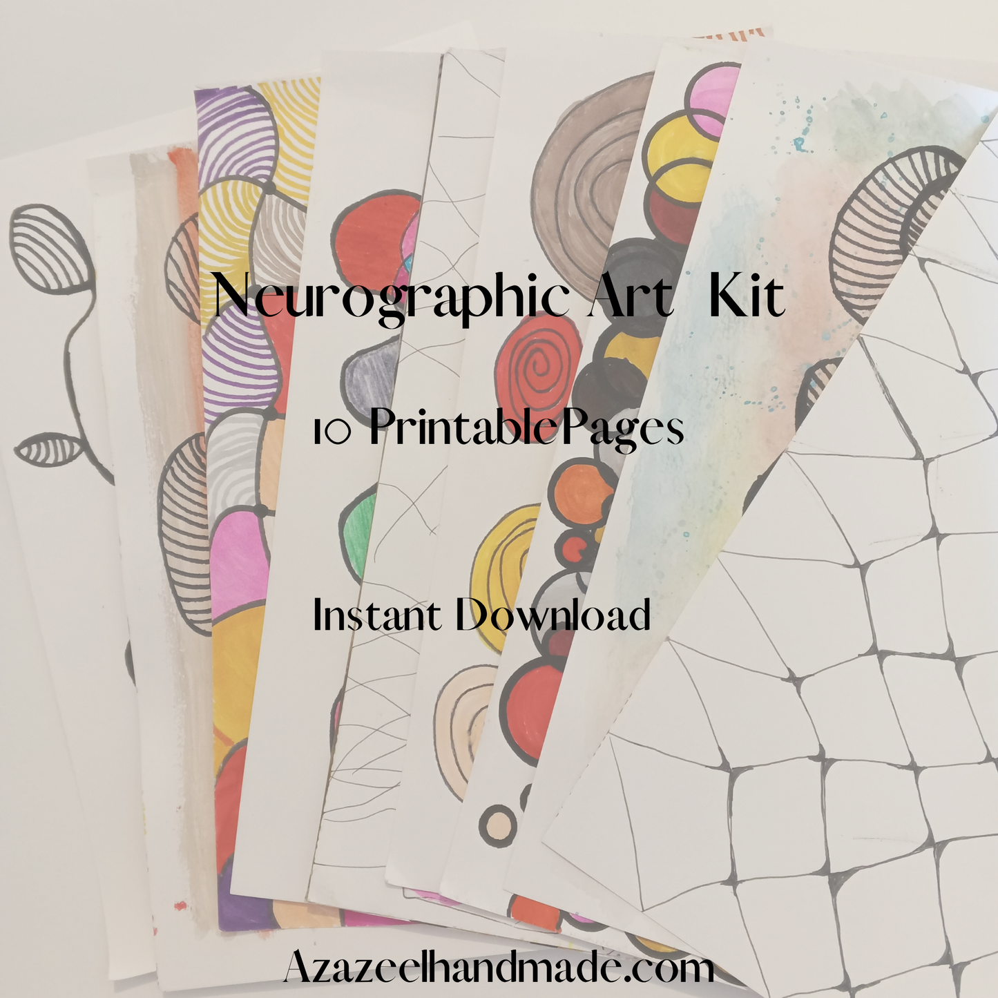 Neurographic Art Printable Pages – Relaxation & Stress Relief Kit (10 Pages A4)