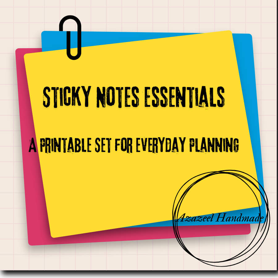 Sticky Notes Essentials: A Printable Set for Everyday Planning