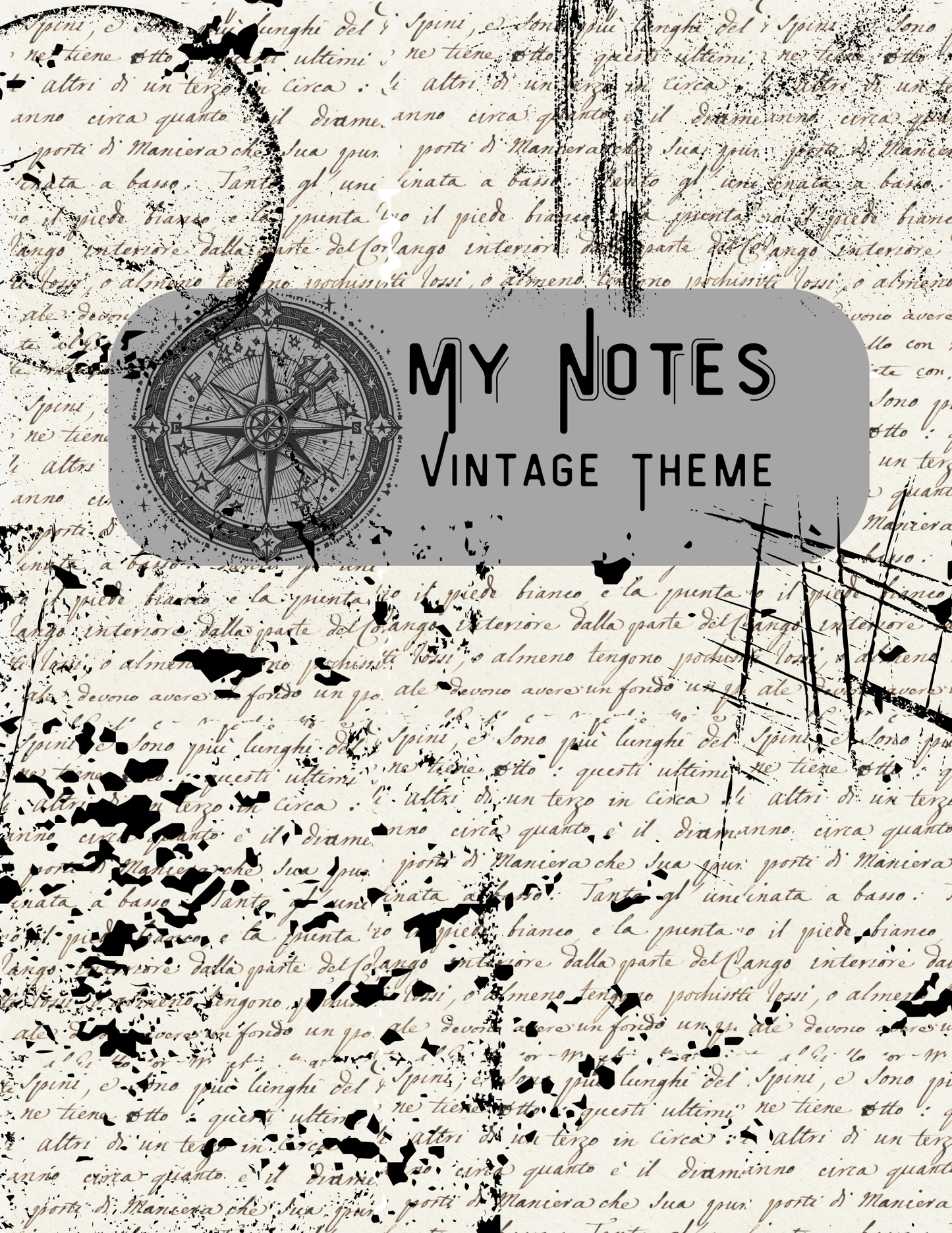 Vintage Lined Notebook – 50-Page Digital Journal with Antique Paper Layers