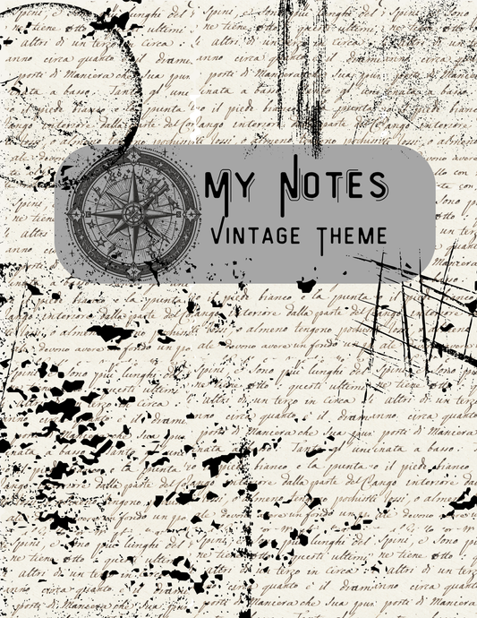 Vintage Lined Notebook – 50-Page Digital Journal with Antique Paper Layers
