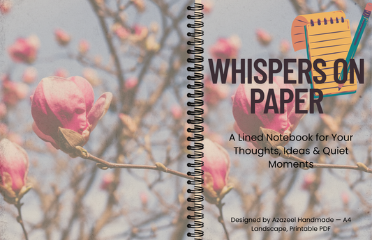 Whispers on Paper – Vintage Lined Digital Notebook (Printable, A4 Landscape)