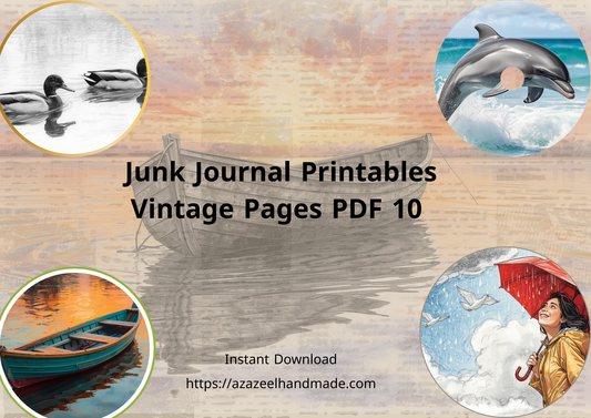 Digital Junk Journal Kit | 10 Canva-Made Printable Pages for Collage & Journaling
