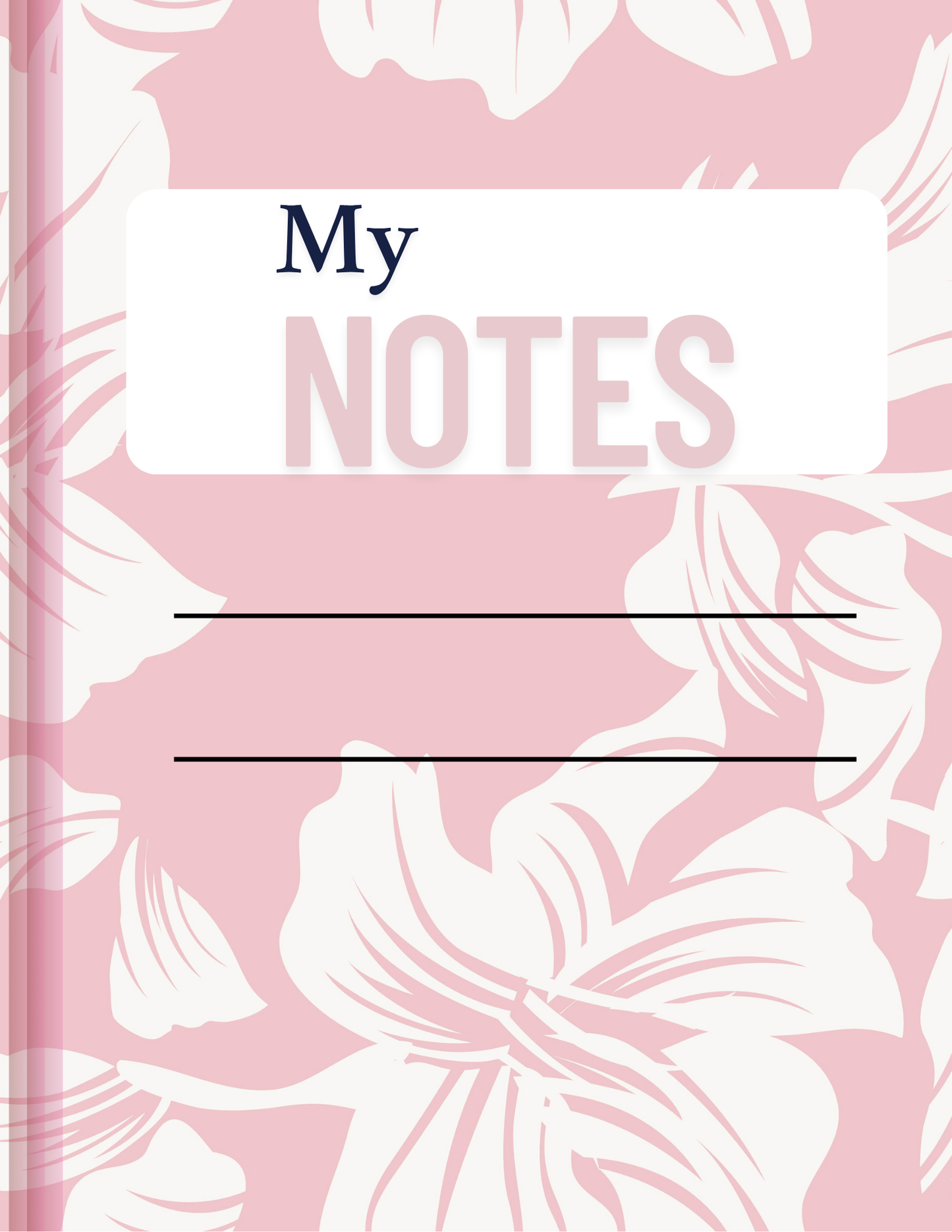 Lined Digital Notebook – 50 Pages with Artistic Left-Side Graphics